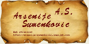 Arsenije Šumenković vizit kartica